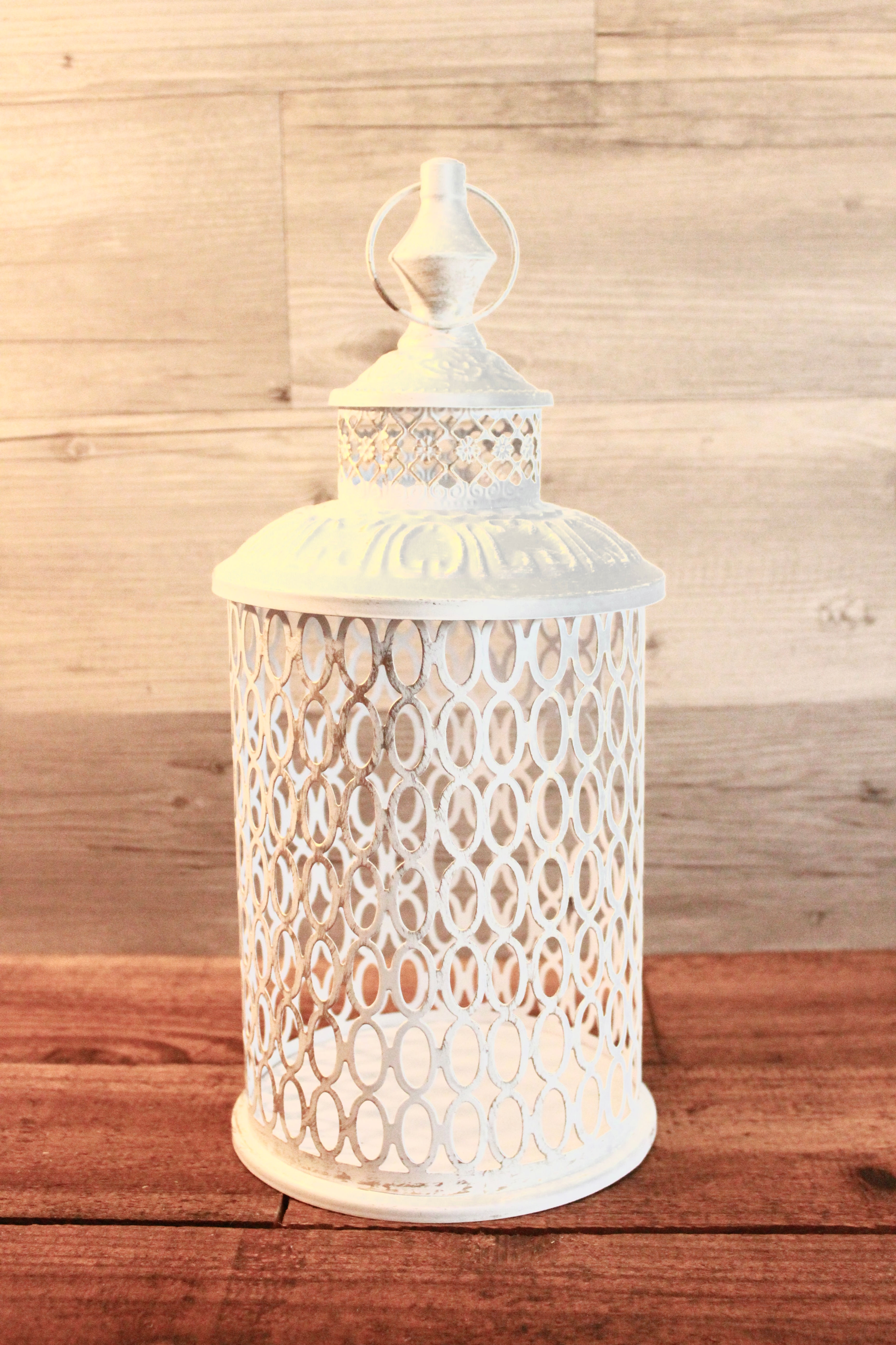 Medium White Metal Lantern (Qty. 15)