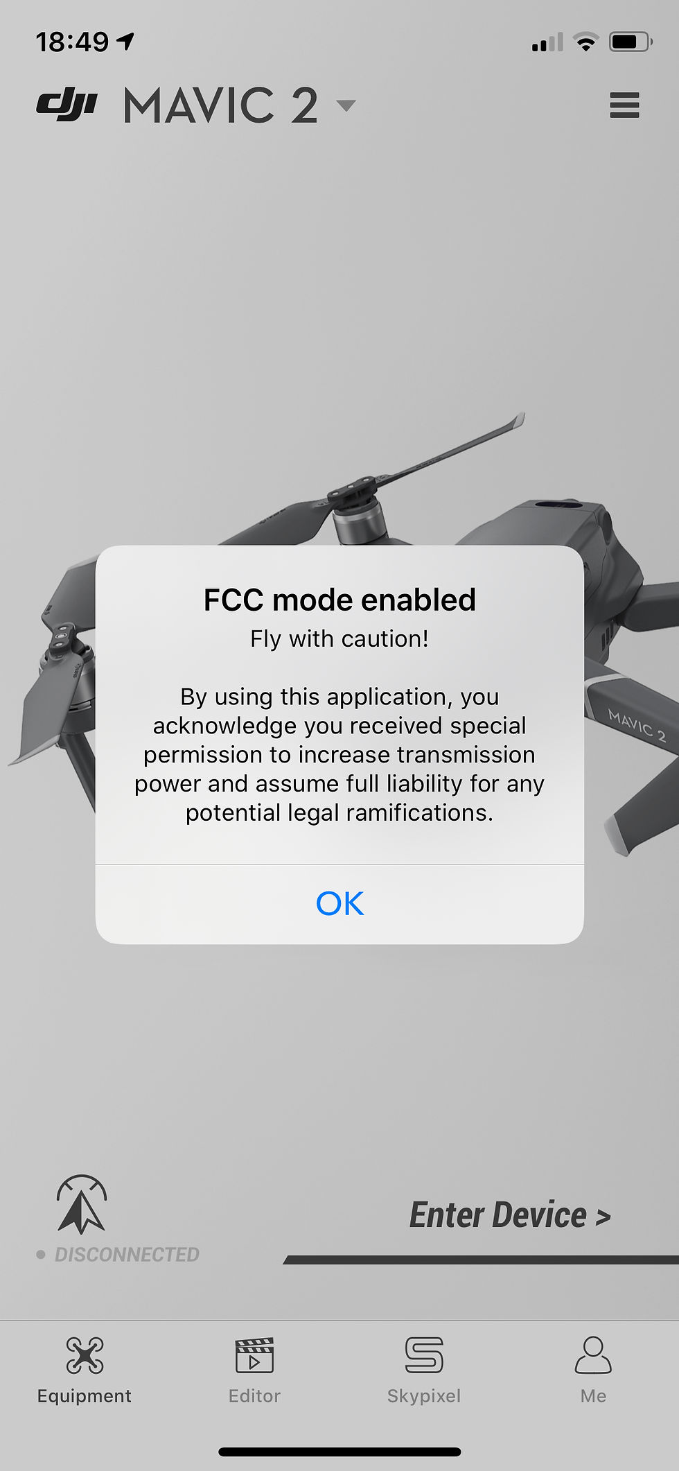 Thumbnail: FCC mod for DJI GO4 for iOS