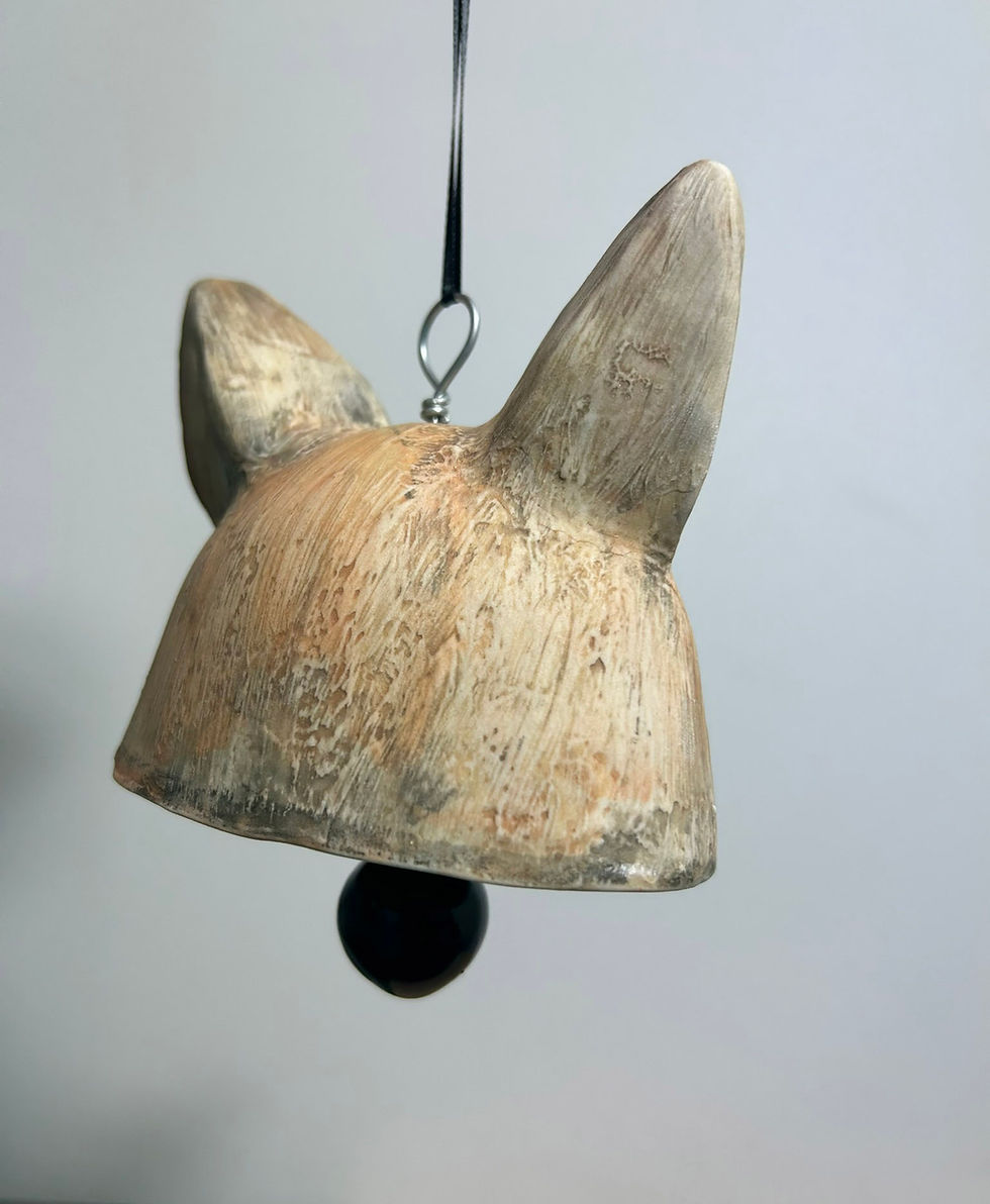 Thumbnail: Orange/Brown Fox Head Bell (Black Porcelain Clapper)