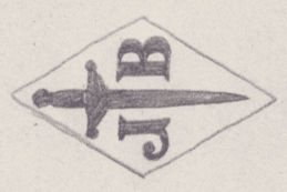 French Maker's Mark
NAME: Jules Buddon INITIALS: J B SYMBOL: Sword DATES: 1906 - 1920 SPECIALITY: Jeweller PLACE: 176 rue du Temple, Paris, France