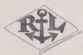 French Maker's Mark
NAME: Roger Letouzé INITIALS: R L SYMBOL: Anchor DATES: 1952 - SPECIALITY: Jeweller PLACE: 24 Rue Lucien Sampaix, Paris, France