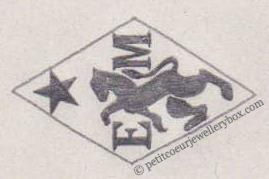 French Maker's Mark
NAME: Eugène Michaut INITIALS: E M SYMBOL: Lion and star DATES: 1882 - 1896 SPECIALITY: Silversmith PLACE: 8 rue de Braque, Paris, France