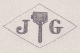 French Maker's Mark
NAME: Julien Gaudibert INITIALS: J G SYMBOL: Waffle iron DATES: 1878 - SPECIALITY: Jeweller PLACE: 31 rue Coquillière, Paris, France