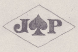 French Maker's Mark
NAME: Jacques Pickmann INITIALS: J P SYMBOL: Ace of spades DATES: 1947 - SPECIALITY: Jeweller PLACE: 15 rue Pastourelle, Paris, France