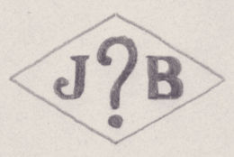 French Maker's Mark
NAME: Jean Bernard INITIALS: J B SYMBOL: Question mark DATES: 1940 - SPECIALITY: Jeweller PLACE: 44 rue St-Pierre, Caen, France