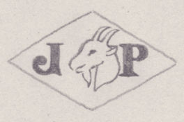 French Maker's Mark
NAME: Jules Parent INITIALS: J P SYMBOL: Goat’s head DATES: 1944 - SPECIALITY: Jeweller PLACE: 62 rue de Saintonge, Paris, France