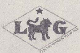 French Maker's Mark
NAME: Louis Grusz INITIALS: L G SYMBOL: Lion and star DATES: 1919 - 1941 SPECIALITY: Jeweller PLACE: Paris, France