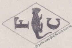 French Maker's Mark
NAME: Ferdinand Couturat INITIALS: F C SYMBOL: Rat DATES: 1883 - 1897 SPECIALITY: Jeweller PLACE : 75 rue du Temple, Paris, France