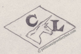 French Maker's Mark
NAME: Charles Lefebvre INITIALS: C L SYMBOL: Unicorn’s head DATES: 1948 - SPECIALITY: Jeweller PLACE: 20 rue Robert Giraudineau, Vincennes, France