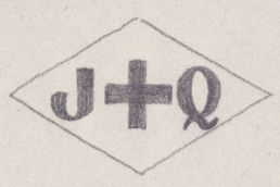 French Maker's Mark
NAME: Jean Querio INITIALS: J Q SYMBOL: Cross DATES: 1936 - SPECIALITY: Jeweller PLACE: 332 rue St-Honoré, Paris, France