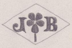 French Maker's Mark
NAME: Jules Belloud INITIALS: J B SYMBOL: Pansy DATES: 1935 - SPECIALITY: Jeweller PLACE: 7 rue Félix Faure, Vincennes, France