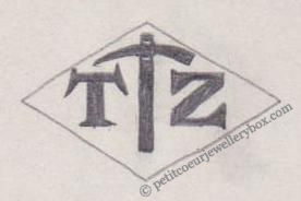 French Maker's Mark
NAME: Taduy Zyskovvski INITIALS: T Z SYMBOL: Pickaxe DATES: 1956 - SPECIALITY: Jeweller PLACE: 87 rue Saint Denis, Paris, France