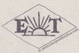 French Maker's Mark
NAME: Edith Trenit INITIALS: E T SYMBOL: Sun DATES: 1947 - SPECIALITY: Jeweller PLACE: 14 rue de Belleyme, Paris, France