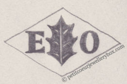French Maker's Mark
NAME: Eugène Oudin INITIALS: E O SYMBOL: Holly leaf DATES: 1904 - SPECIALITY: Jeweller PLACE: 64 rue Tiquetonne, Paris, France
