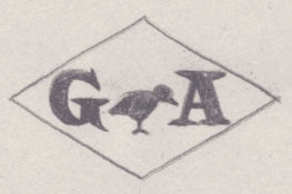 French Maker's Mark
NAME: Georges Archer INITIALS: G A SYMBOL: Chick DATES: 1948 - SPECIALITY: Jeweller PLACE: 1 rue des bourguignons, Paris, France