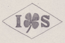 French Maker's Mark
NAME: Isidore Silberfeld INITIALS: I S SYMBOL: 4 leaf clover DATES: 1949 - SPECIALITY: Jeweller PLACE: 39 Boulevard Arago, Paris, France