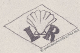 French Maker's Mark
NAME: Louis Roullin INITIALS: L R SYMBOL: Shell DATES: 1928 - SPECIALITY: Jeweller PLACE: 14 allée des Pavillons, Noisy-le-sec, France
