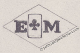 French Maker's Mark
NAME: Emile Maurice INITIALS: E M SYMBOL: Ace of clubs DATES: 1884 - SPECIALITY: Jeweller PLACE: 162 rue du Temple, Paris, France