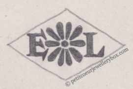 French Maker's Mark
NAME: Etablissements Luxor INITIALS: E L SYMBOL: Daisy DATES: 1952 - SPECIALITY: Jeweller PLACE: 7 rue d'Amboise, Paris, France