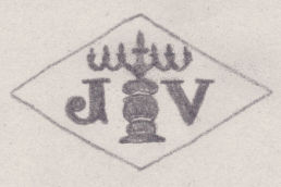French Maker's Mark
NAME: Judeko Viller INITIALS: J V SYMBOL: Seven-branched candlestick DATES: 1917 - SPECIALITY: Jeweller PLACE: 45 rue Richer, Paris, France