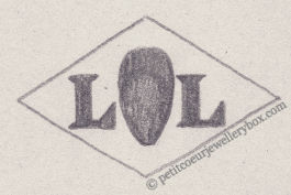 French Maker's Mark
NAME: Louis Lomazzi INITIALS: L L SYMBOL: Almond DATES: 1942 - SPECIALITY: Jeweller PLACE: 33 rue St-Augustin, Paris, France