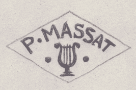 French Maker's Mark
NAME: Paul Massat INITIALS: P. MASSAT SYMBOL: Lyre and 2 dots DATES: 1877 - 1885 SPECIALITY: Jeweller PLACE: 15 rue Crussol, Paris, France