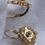 Thumbnail: French Antique Star and flower  Dormeuses Earrings in Two Toned Gold