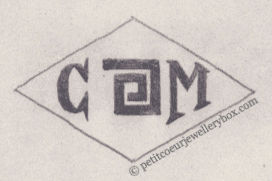 French Maker's Mark
NAME: Cokkinis & Matarasso INITIALS: C M SYMBOL: Greek fret DATES: 1931 - SPECIALITY: Jeweller PLACE: 8 cité d'Hauteville, Paris, France
