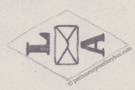 NAME: Léon Astruc INITIALS: L A SYMBOL: Envelope DATES: 1890 - SPECIALITY: JewellerPLACE: 17 rue de Lancry, Paris, France