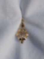 Thumbnail: Antique French Double Pearl Drop Pendant with Buttercup Style Setting