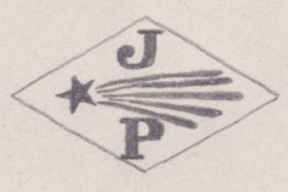 French Maker's Mark
NAME: Joseph Pasteyre INITIALS: J P SYMBOL: Shooting star DATES: 1886 - SPECIALITY: Jeweller PLACE: 142 rue Saint-Denis, Paris, France