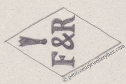 French Maker's Mark
NAME: Ferré & Roseau INITIALS: F & R SYMBOL: Aglet DATES: 1886 - 1890 SPECIALITY: Jeweller PLACE: 16 rue Michel-le-Comte, Paris, France