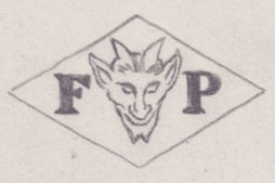 French Maker's Mark
NAME: Fernand Pourchez INITIALS: F P SYMBOL: Faun’s head DATES: 1920 - SPECIALITY: Jeweller PLACE: 3 rue Théophile-Gauthier, Paris, France