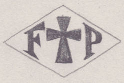 French Maker's Mark
NAME: Fr. Pasquier INITIALS: F P SYMBOL: Cross DATES: 1954 - SPECIALITY: Jeweller PLACE: 8 rue des Fontaines, Fougères, France