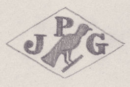 French Maker's Mark
NAME: Jean-Pierre Gabardi INITIALS: J P G SYMBOL: Bird DATES: 1933 - SPECIALITY: Jeweller PLACE: 14 rue Beauséjour, Eaubonne, France