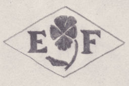 French Maker's Mark
NAME: Ernest Fleuridas INITIALS: E F SYMBOL: Pansy DATES: 1921 - 1926 SPECIALITY: Jeweller PLACE: 11 rue de Lourmel, Paris, France