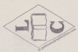 NAME: Louis Calpini INITIALS: L C SYMBOL: Notepad DATES: 1884 - SPECIALITY: JewellerPLACE: 100 rue de la Boétie, Paris, France