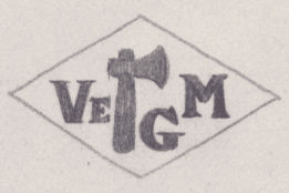 French Maker's Mark
NAME: Veuve Gustave Monnier INITIALS: Vve G M SYMBOL: Axe DATES: 1929 - SPECIALITY: Jeweller PLACE: 19 rue St-Roch, Paris, France