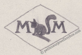 French Maker's Mark
NAME: Marcel Mairet INITIALS: M M SYMBOL: Squirrel DATES: 1933 - SPECIALITY: Jeweller PLACE: 160 chaussée Jules César, Eaubonne, France