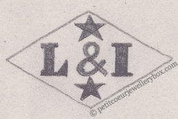 French Maker's Mark
NAME: Lerck & Ibanez INITIALS: L & I SYMBOL: 2 stars DATES: 1919 - SPECIALITY: Jeweller PLACE: 16 rue Montgolfier, Paris, France