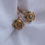Thumbnail: Sweet Little Antique French "Dormeuses" Earrings set with Faux Pearls