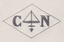 French Maker's Mark
NAME: Charles Nicolian INITIALS: C N SYMBOL: Pump drill DATES: 1942 - SPECIALITY: Jeweller PLACE: 71 rue de Maubeuge, Paris, France