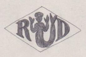 French Maker's Mark
NAME: Raymonde Desnay INITIALS: R D SYMBOL: Mermaid DATES: 1937 - SPECIALITY: Jeweller PLACE: 24 rue Paul de Kock, Paris, France