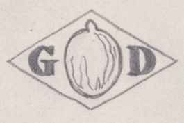 French Maker's Mark
NAME: Georges Delannoy INITIALS: G D SYMBOL: Walnut DATES: 1917 - SPECIALITY: Jeweller PLACE: 92 boulevard Richard-Lenoir, Paris, France