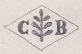 French Maker's Mark
NAME: Charles Brunner INITIALS: C B SYMBOL: Olive branch DATES: 1913 - SPECIALITY: Jeweller PLACE: 11 rue Réaumur, Paris, France