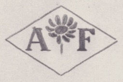 French Maker's Mark
NAME: Albert Fath INITIALS: A F SYMBOL: Daisy DATES: 1925 - SPECIALITY: Jeweller PLACE: 20 rue Laferrière, Paris, France