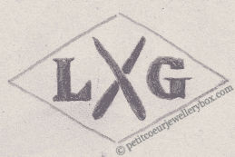 French Maker's Mark
NAME: Louis Gautier INITIALS: L G SYMBOL: 2 crossed poles DATES: 1903 - 1958 SPECIALITY: Jeweller PLACE: 11 rue Thorigny, Paris, France
