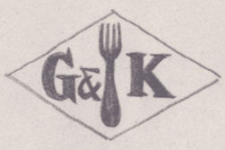 French Maker's Mark
NAME: Grunspan & Koiran INITIALS: G & K SYMBOL: Fork DATES: 1936 - SPECIALITY: Jeweller PLACE: 17 rue Drouot, Paris, France
