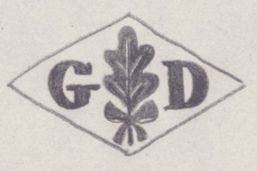 French Maker's Mark
NAME: Gabriel Duchene INITIALS: G D SYMBOL: Bow on an oak leaf DATES: 1924 - SPECIALITY: Jeweller PLACE: 57 rue Rambuteau, Paris, France