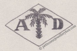NAME:       		André Darmon	INITIALS: A D SYMBOL: Palm tree DATES: 1959 - SPECIALITY: JewellerPLACE: 129 rue du Faubourg du Temple, Paris, France